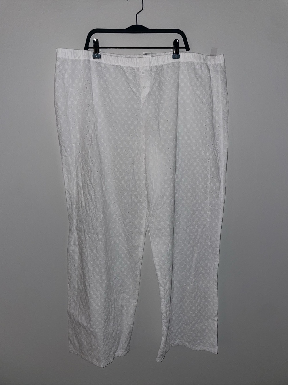 PINK Frankies Bikinis White Eyelet Pants XXL 100% Cotton